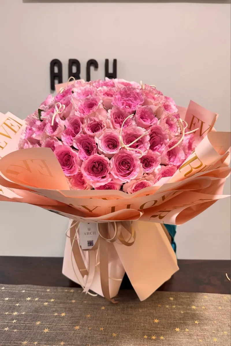 Bó Hoa Hồng Lạc Thần Hồng Phấn