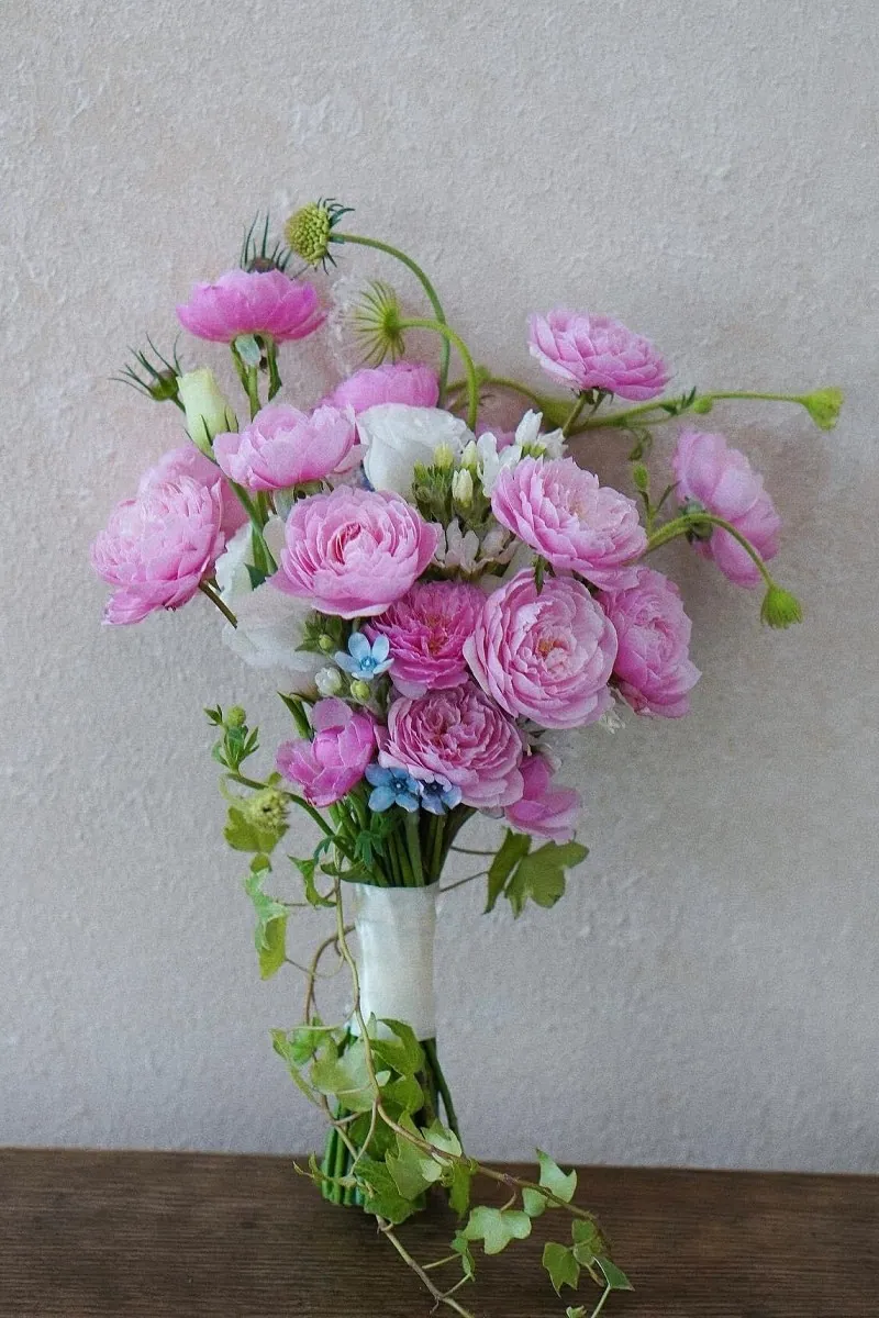Bó Hoa Cưới Tone Tím Hồng