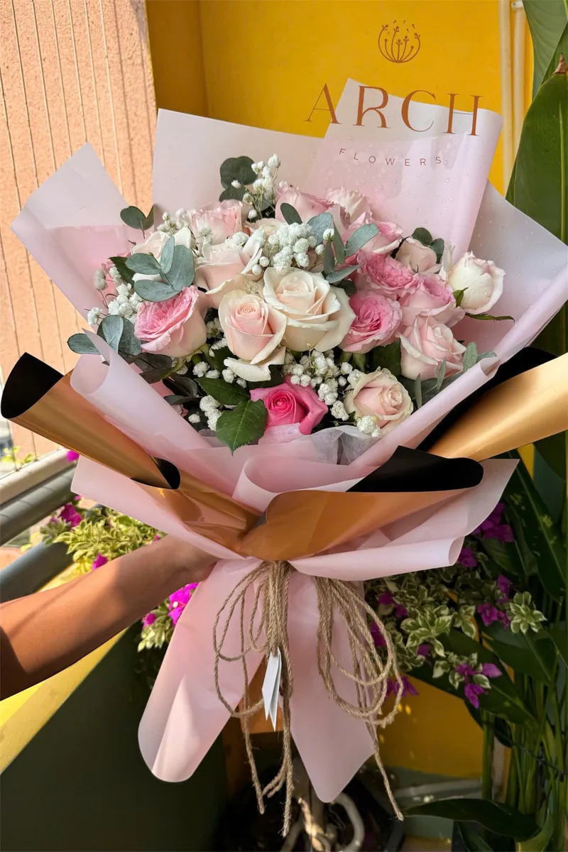 Bó Hoa Tone Hồng Pastel