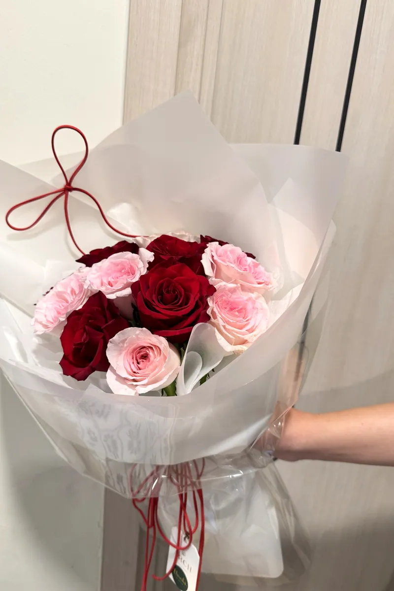 Bó Hoa Hồng Đỏ Hồng Phấn